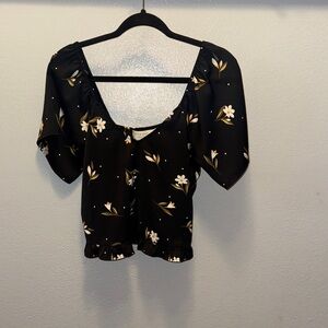 Saltwater LUXE Black Floral Blouse
